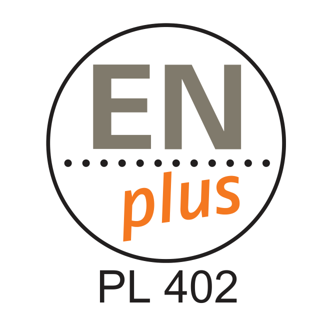 Oryginalna pieczęć certyfikacji ENplus® firmy Domhar, identyfikator PL 402